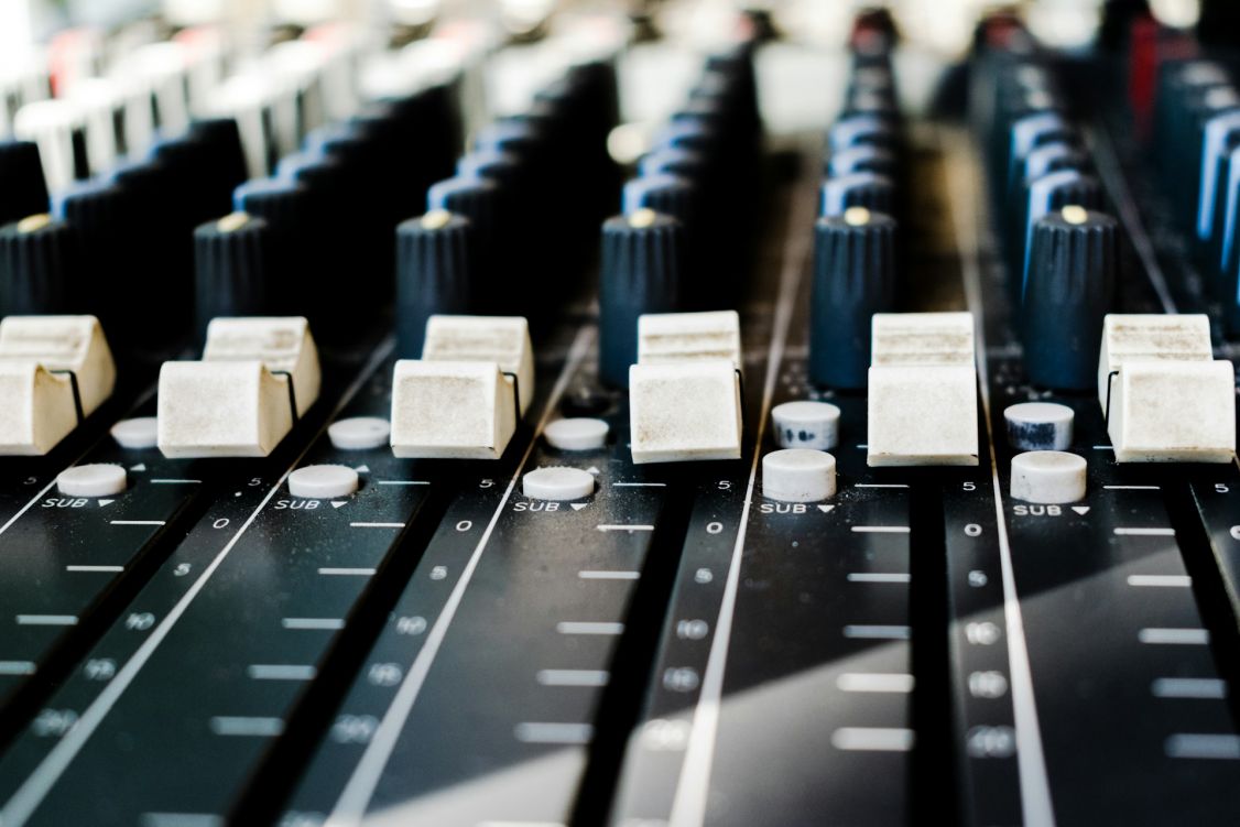 close up of a mixing desk
