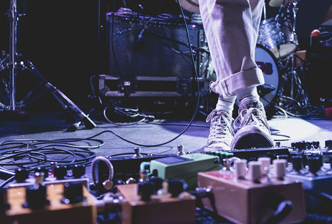Foot on a pedal
